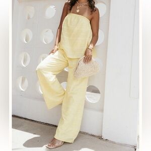 Petal & Pup Butter Yellow Michele Strapless Jumpsuit size XL Tall